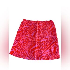 ASOS Red Pink Mini Skirt Women’s 6 Retro 70s 90s Summer Spring Colorful Flowy